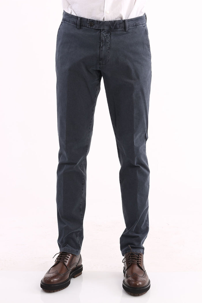 Pantalone Berwich Grigio In Cotone Stretch-1