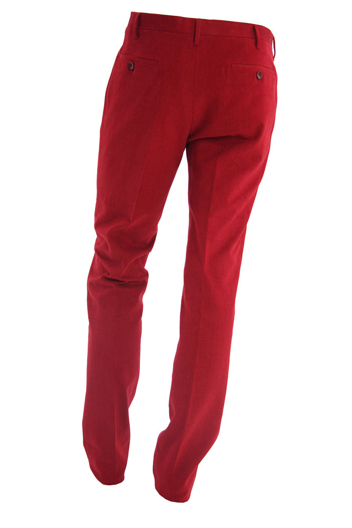 Pantalone Rota Rosso In Cotone Stretch-3