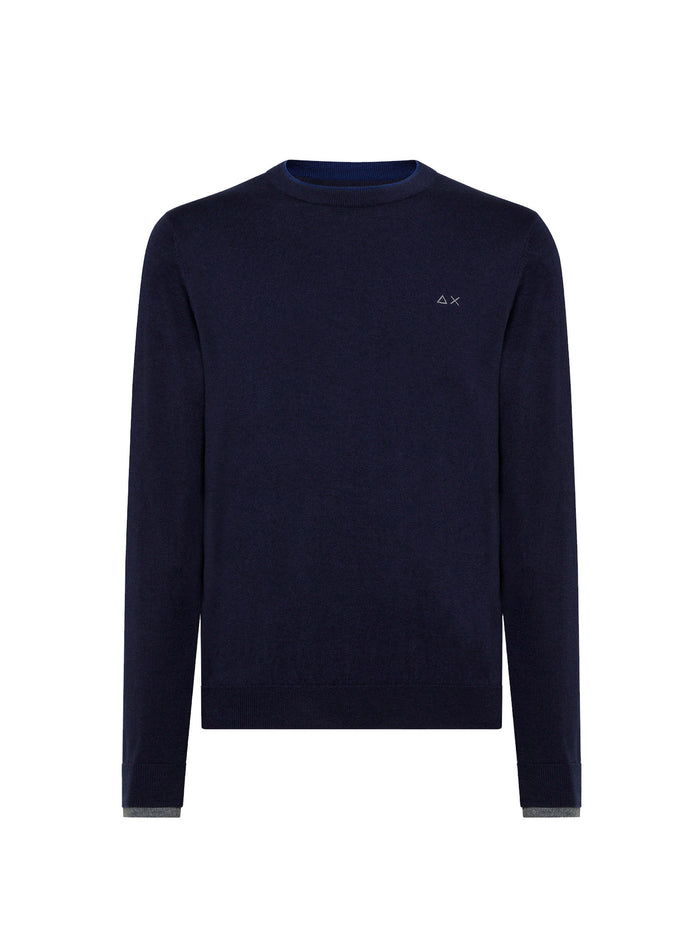 Double-neck crew-neck sweater-1