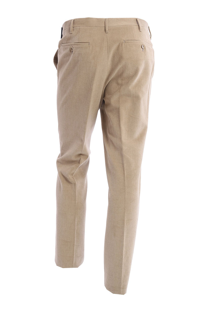 Pantalone Rota Beige In Cotone-3