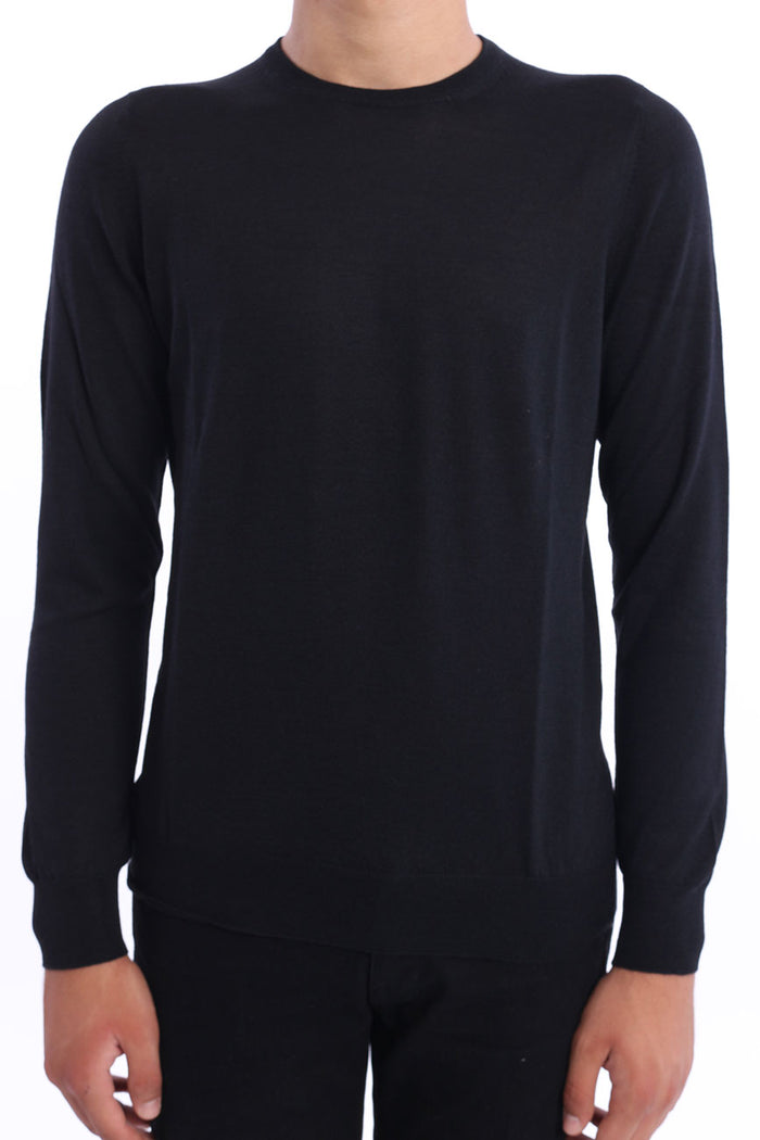 Black M.marte sweater in wool and silk-1