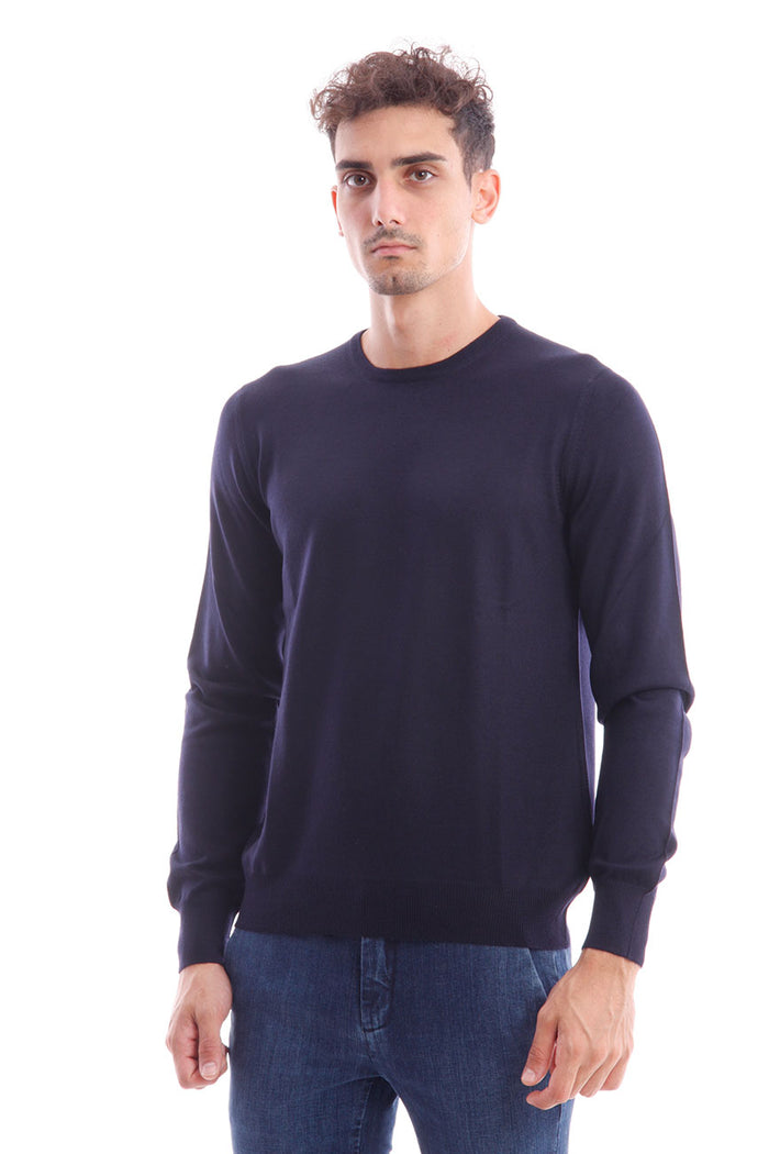 Maglione M.marte Blu In Lana Vergine-1